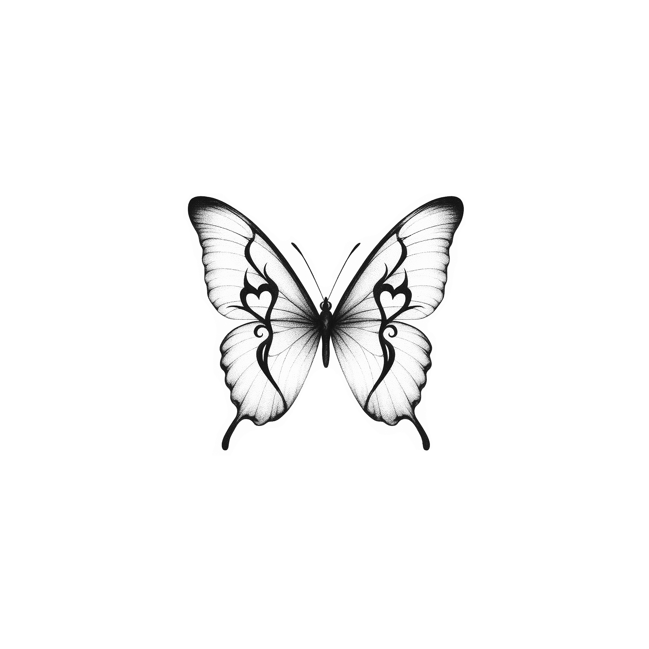 Wolny wzór tatuażu — motyl tribal